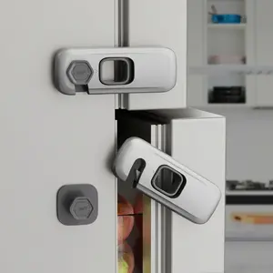 Upgraded 5-Pack Childproof Locks, refrigerator locks, cabinet locks, oven locks—safety locks for fridge, drawers, dishwasher, oven, cupboards, closets. Self-adhesive, no tools needed. Home essentials; prevents hands from getting caught.