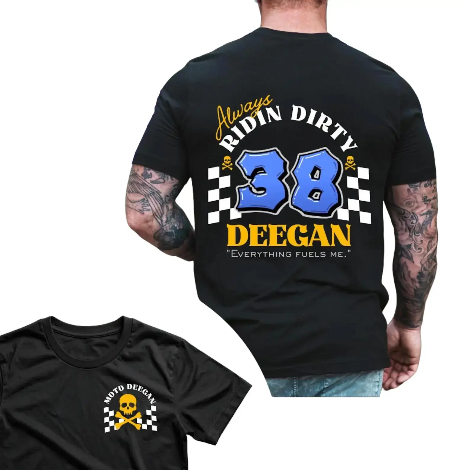 Haiden Deegan Always Ridin' Dirty Graphic T-Shirt Hoodie Sweatshirt 2 Sided, Motocross, Supercross Fan tee, Dirt Biking Apparel