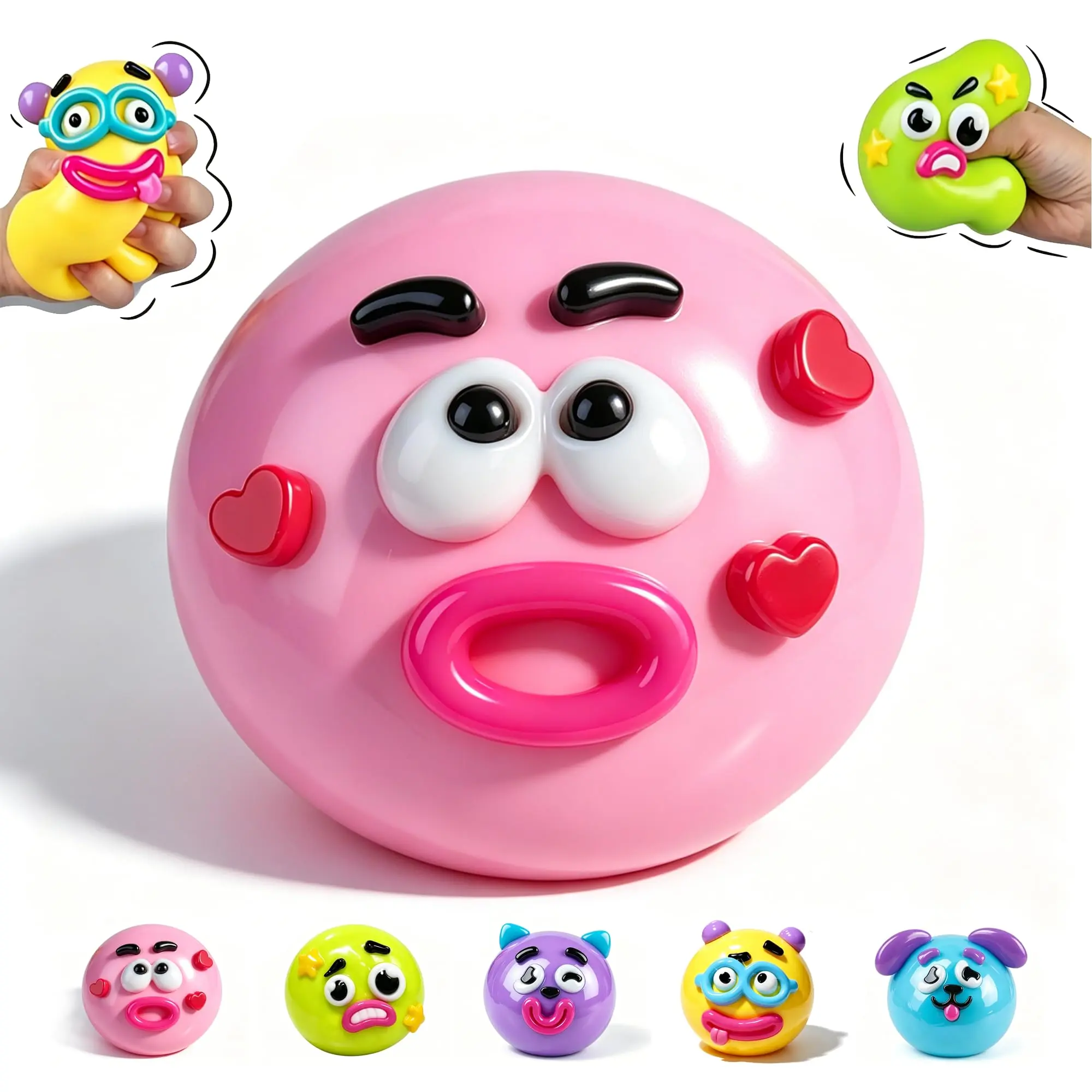 2026 NEW Smushers Squishy - Curiosities Smushers Dog Face Swap Squishy Soft Moldable Cute Slow Rise Relaxing Sensory Fidget Relief Anxiety Stress Fun Desk Accessory for Adults