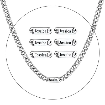 【Add note or leave message for names】PROSTEEL Personalized Stainless Steel Cuban Link Chain Necklace for Men Women, 5mm/7mm/9mm Width Engraving 1-6 Names Steel/ Golden/Black Christmas New Year Customized Gift 【Add note or leave message for names】PROSTEEL Personalized Stainless Steel Cuban Link Chain Necklace for Men Women, 5mm/7mm/9mm Width Engraving 1-6 Names Steel/ Golden/Black Christmas New Year Customized Gift