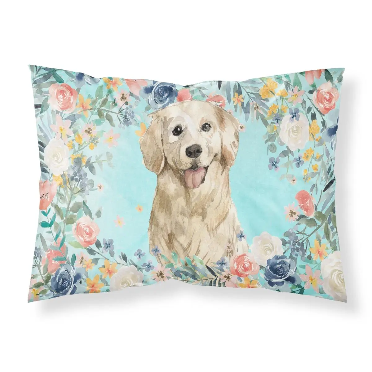 Golden Retriever Artwork Print Standard Pillowcase - Breathable, Moisture-Wicking Bedding Linen Accessory for Home, Whimsical Room & House Decor, Machine Washable