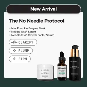 The No Needle Protocol: Includes Mini Pumpkin Enzyme Mask, Needle-less Serum, and Needle-less Growth Factor Serum. Firm, Lift, and Refine Skin Texture.