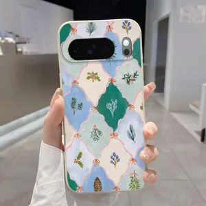 Rounded Edge Phone Case for Google Pixel 10 9 8 7 Pro A XL Winter Garden Pattern Anti-Scratch Shockproof TPU Bumper Drop-proof Cover Cellphone Protective