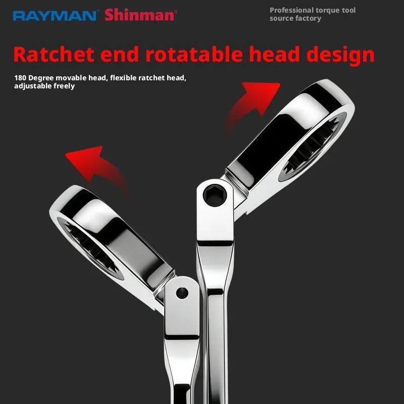 Extended Double End Ratchet Ring Wrench Long Reach Quick Offset Spanner Labor Saving for Auto Wheel Alignment Car Repair