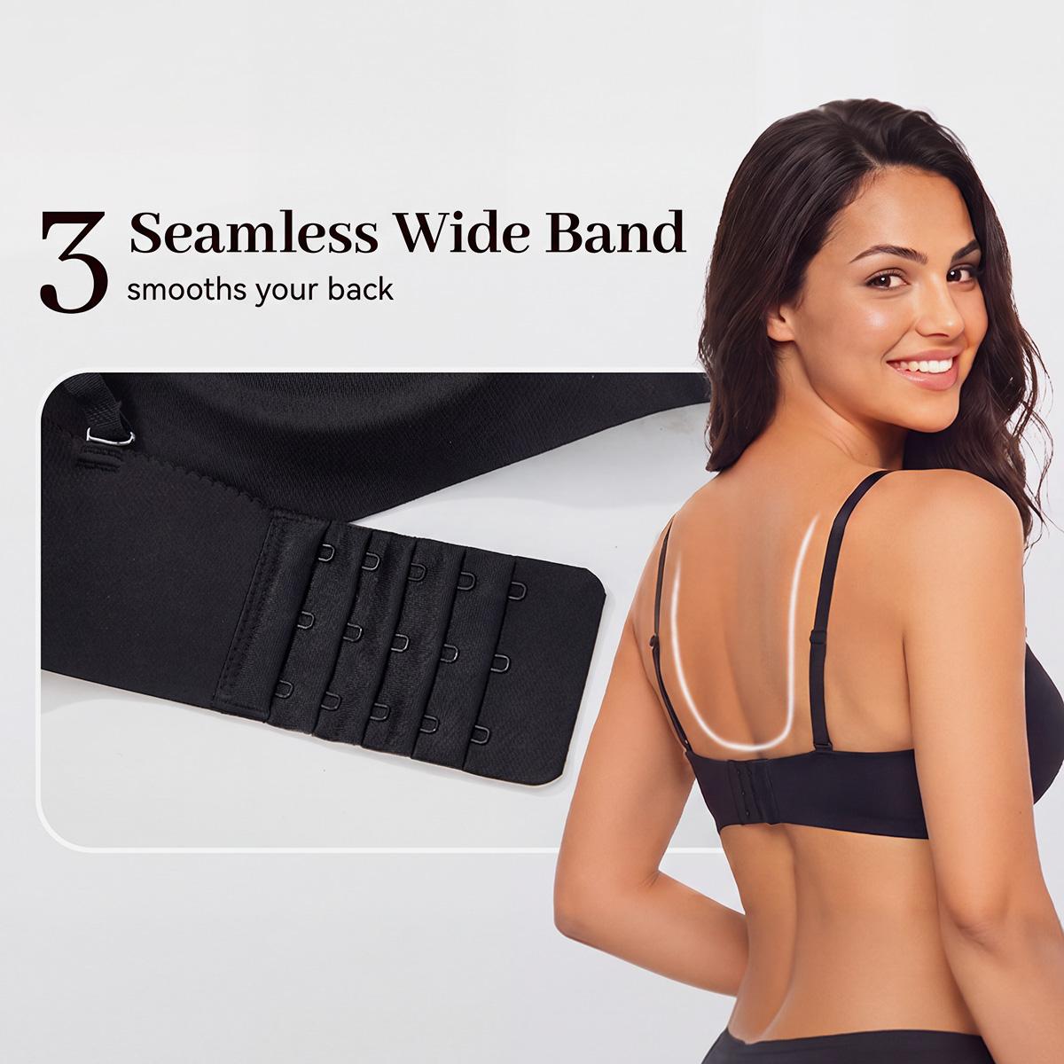LUCKMEEY Drawstring Push Up Bra for Women | Wireless Lace Up Front Bra with Adjustable Lift & Enhanced Cleavage, Padded Comfort Bra for A B C Cups, Deep V Plunge Bra for Everyday Wear