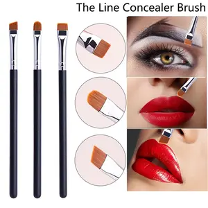 3pcs Ultra Thin Lip Line Eyebrow Line Brush Set, Precision Detailing Concealer Tool for Eye Lip Brow Contour, Essential Makeup Brushes