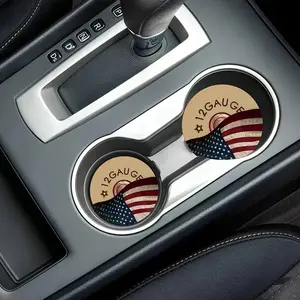 Car Coaster, Round Anti-slip Car Cup Holder Pad, Car Interior Decoration Accessories for Women & Men, Car Accessories