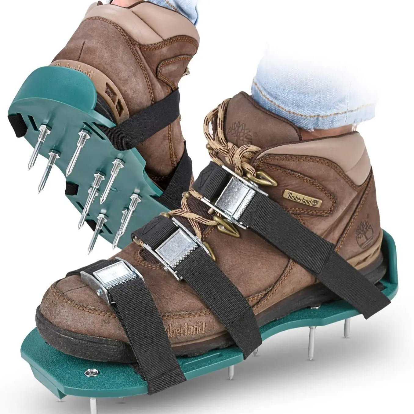 Lawn Aeration Shoes with Anti-Curl Stakes, Fully Assembled Inflatable Lawn Care Shoes, Resist Bending, Ideal for Turf Health & Grass Health & Soil Ventilation