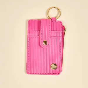 Hot Pink Ripple Ridge Keychain Wallet