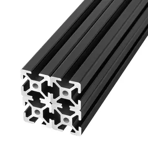 1010/10 Series 1 Inch x 1 Inch T Slot  Extrusion (25mmx25mm) European Standard Anodized for 3D Printer Parts and CNC DIY Black 1500mmX4