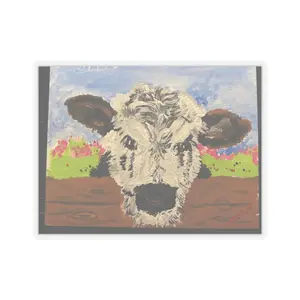 Cow Portrait Kiss-Cut Sticker | Farm Animal Illustration, Laptop Decal