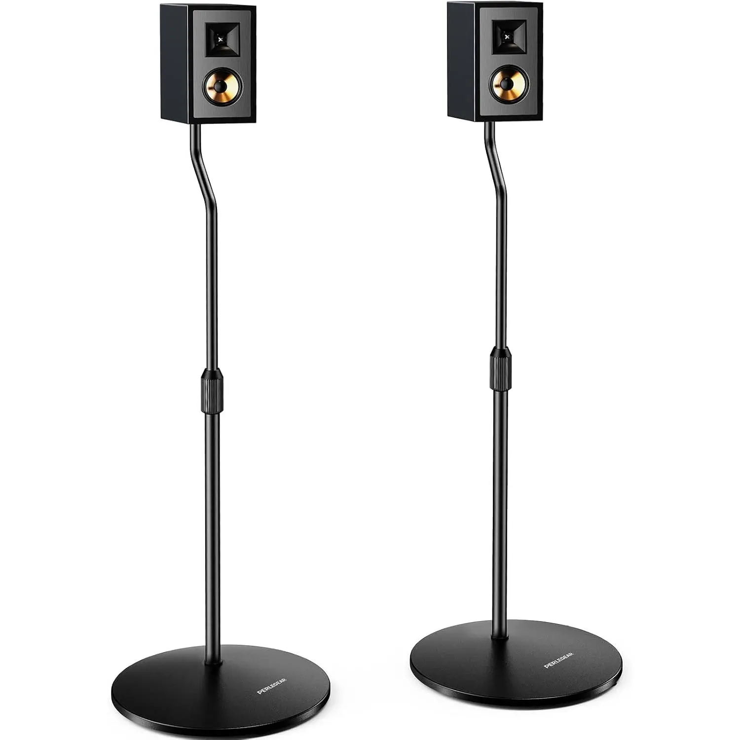Speaker Stand Pair, 28" to 38" Height Adjustable Surround Sound Speaker Stands for Small Bookshelf,  Speakers, and Monitors up to 5lbs, Tool-Free Floor Speaker Stand, PGSS11
