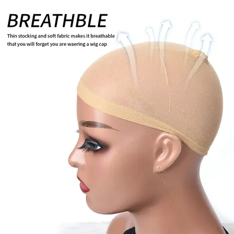 1 Pack Wig Cap For Women Transparent Wig Cap For Lace Front Wig Light Brown Stretchy Wig Cap