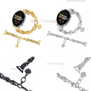 Fashion metal strap suitable for Garmin Venu4 metal chain wristband 22mm sports strap compatible Garmin Venu4/ 3S 45mm/Venu 2S Vivoactive 4S Vivomove 3S Venu 4 45mm/Forerunner 255S/Forerunner 265S  Women's metal watch strap with heart-shaped linked list,