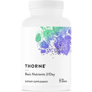 THORNE - Basic Nutrients 2/Day - Comprehensive Daily Multi-Vitamin with Optimal Bioavailability - Vitamin & Mineral Formula - Third-Party Certified - Gluten, Dairy & Soy-Free - 120 Capsules