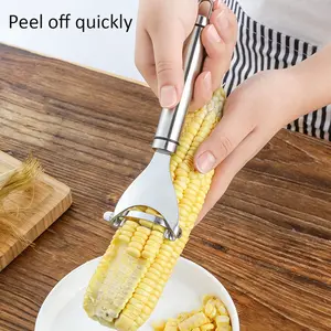 Quickly remove corn kernels! 304 Stainless Steel Corn Stripper, 2-piece set with ergonomic handle