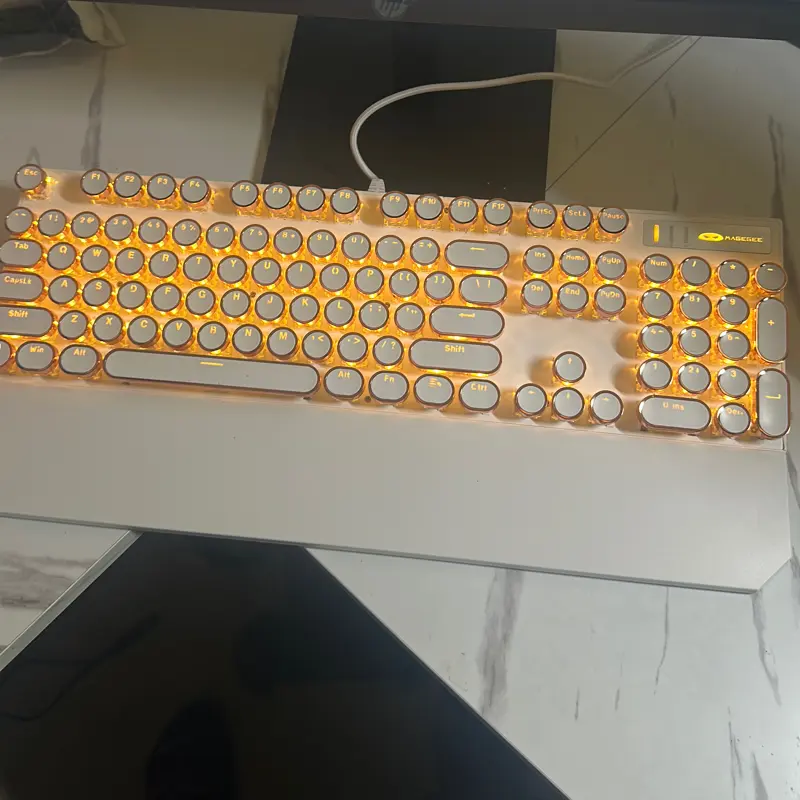 Lighted Keyboard with Illuminated Keys for Enhanced Visibility and Style