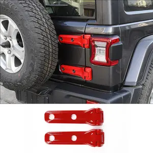 For 2018-2023 Jeep Wrangler JL Car Exterior Tailgate Hinge Cover Trim Car Exterior Accessories, ABS Red Orange Carbon fiber Evething Vehicle Custom