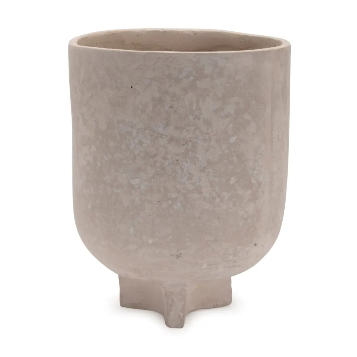 Melrose 92412DS 360-Degree Stand Flower Vase, 5.5x5.5x7 in Eco-Friendly Recycled Paper & Chalk Powder Beige Vase, Farmhouse Style Home Decor Accessory, Rustic Indoor Shelf Styling & Handmade Gift Container