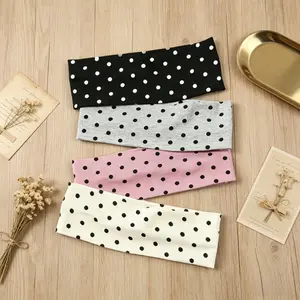 Women's 4-Pack Polka Dot Headband Set, Fun Casual Sports Headbands, Thick Hair Compatible Bag Accessory Charm/Twillie Gift for Teen Girls