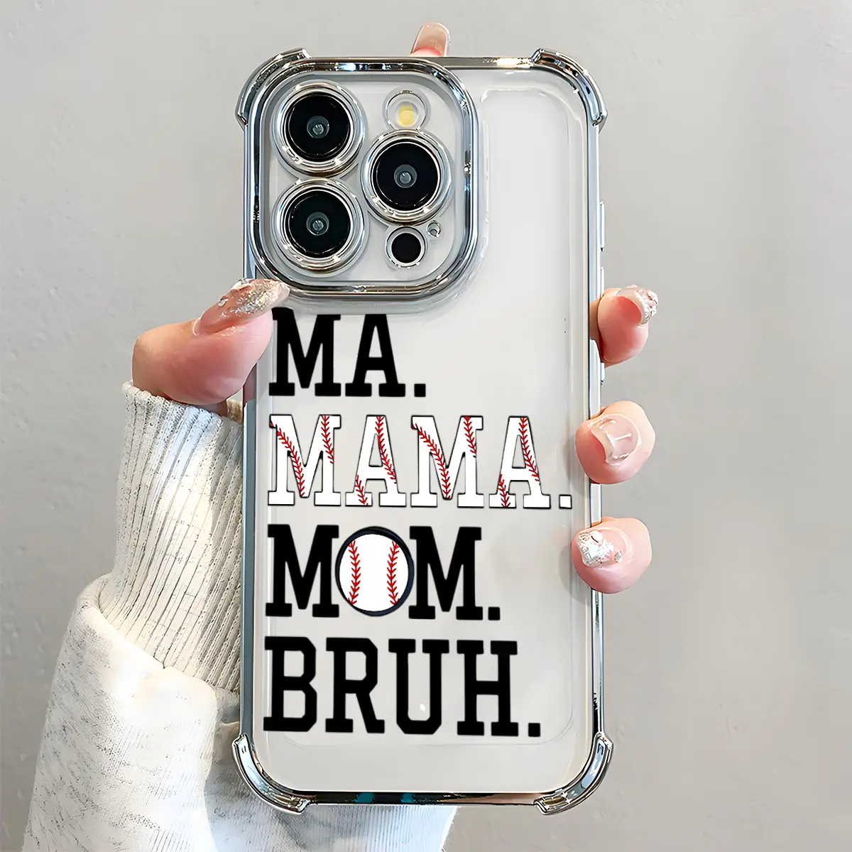 Mama Letter Phone Case , Electroplated Cover with Airbag Shockproof Slim Soft TPU Cover for iPhone 11 12 13 14 15 16 Pro Max Plus Luxury Girl Clear