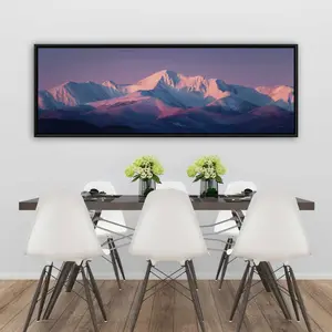 Pictorem C1FC20609IU3NM 20 x 60 in. Rising Snow - Gray Framed Canvas Wall Art for Home Decor