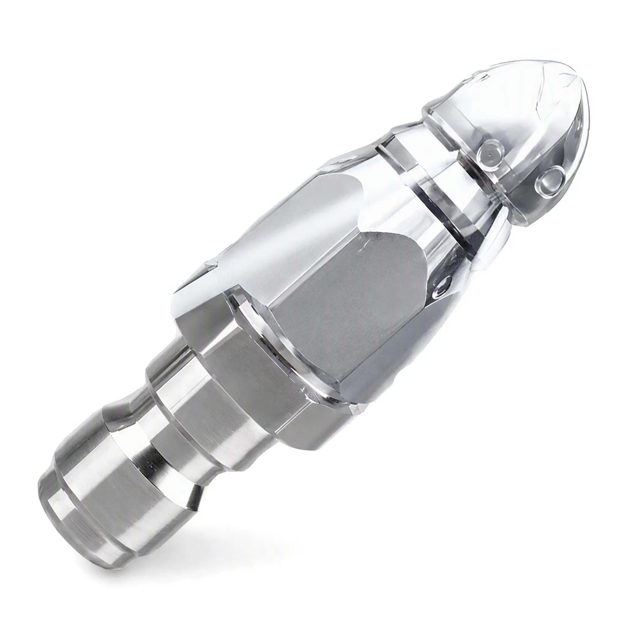 1/4 Quick Connect Sewer Jetter Nozzle,304 Stainless Steel 1 Front 6 Rear Jets Drain Cleaner Head,High Pressure Washer Pipe Tip for Kitchen Sink,Bathroom Floor Drain,Anti-Rust Sturdy Household Drain Unclogging Accessory