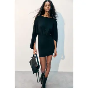 H&M Cape-sleeved fine-knit dress
