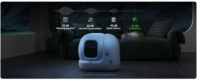 PETKIT PuraMax2 Odorless Automatic Universal Litter White Cat Litter Box Extra Large Self-Cleaning Litter Tray with xSecure/Odor Removal & APP Control