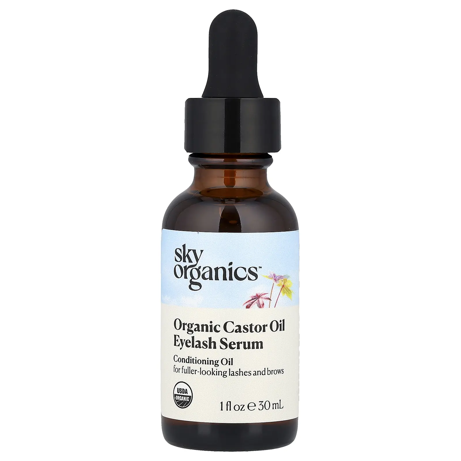 Sky Organics Organic Castor Oil Eyelash Serum, 1 fl oz (30 ml)