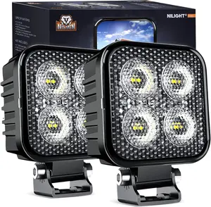 Nilight 2PCS 3Inch Led Pods Square 1500LM Built-in EMC Work Light 90° Flood Beam Angle for Offroad Lights Side Light Rear Back-Up Light for Tractor Truck Motorcycle Boat ATV UTV  dealsforyoudays, Led Car Lights, Driving Lights
