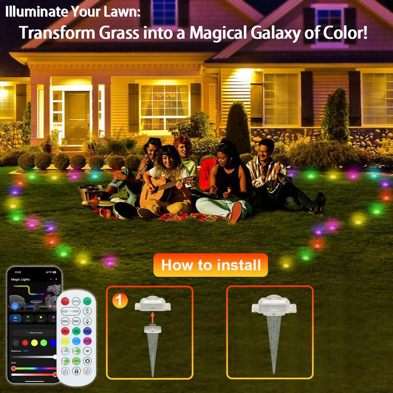 105ft/164ft 16 Million Colors IP67 Waterproof Smart Color Lights 63 Modes TUYA App Voice Control Music Sync Timer for Eaves Walls Pools Lawns Paths Fence