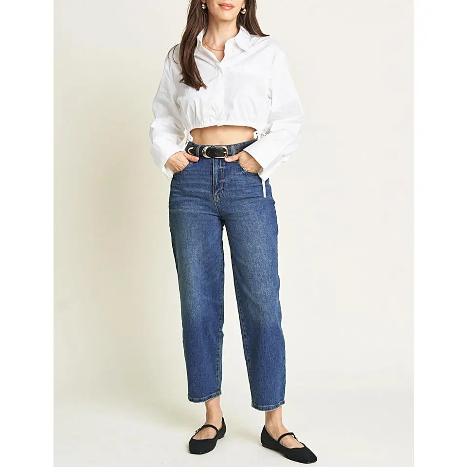 Harlow Dark Wash Barrel Jeans