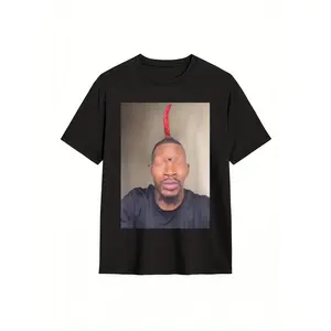 Women's Short-Sleeve Casual Graphic Print T-Shirt Top, Featuring Humorous Viral Red Dreads Guy 1-Eye Meme Inspired by the Eye of Rah, 180G Fabric