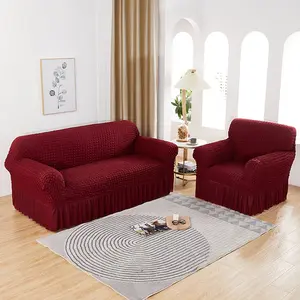 Yhfyhf 1pc Bubble Popcorn Skirt Sofa Cover, Plush Multi-Color Velvet Sofa Cushion Cover, Non-Slip, All-Season Use, Elastic Sofa Slipcover Fit, Sofa Couch Covers