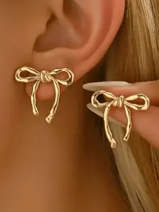 Fashionable smooth bow earrings and earrings, suitable for daily wear, vacation dates, and other occasions, are also a surprising and exquisite small gift, Fashionable Jewelry, Trendy Jewelry