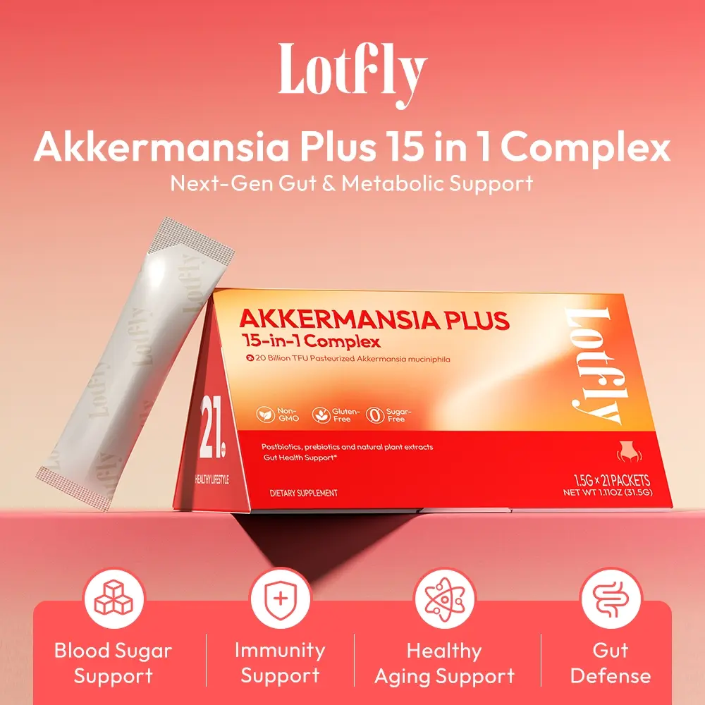 Expert Formula LOTFLY Akkermansia Plus | 20B Akkermansia 15-in-1 Complex | Supports Gut Health, Immunity & Healthy Blood Sugar