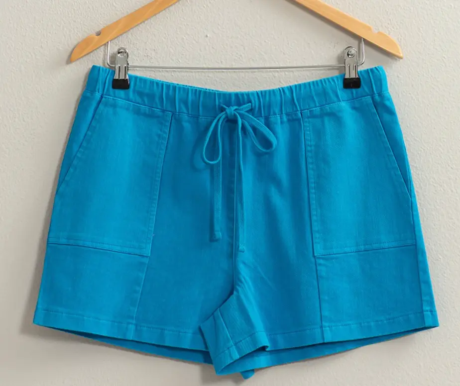 The Essentials Drawstring Shorts- Blue