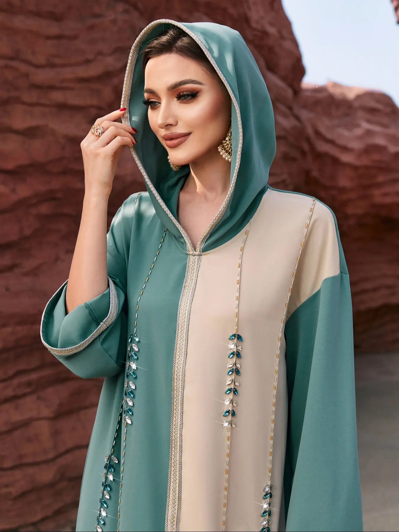 dress turkey muslim casual Eid Women Abayas Dubai Clothing Turkey Kaftan Islamic Clothing Turkey Cotton Big Casual Muslims Dresses Long Sleeve Linen Elegant Four-Side Sequin Embroidery - Muslim Islamic Clothing and Muslim Dress price