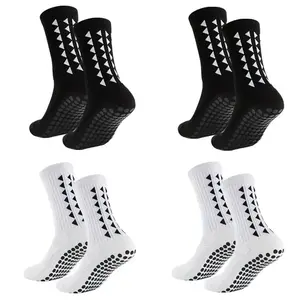 4 pairs of football socks with anti slip pads, men's and women's football basketball sports socksRAIMENTRY