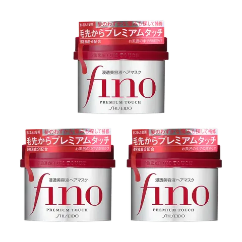 FINO Premium Deep Penetration Hair Mask Treatment - 8.11 oz *3 Triple Pack /8.11 oz  One Pack/ Refill 24.69 oz Packaging May Vary Care Shampoo Moisturizer Glossy Haircare Moisturize Repair