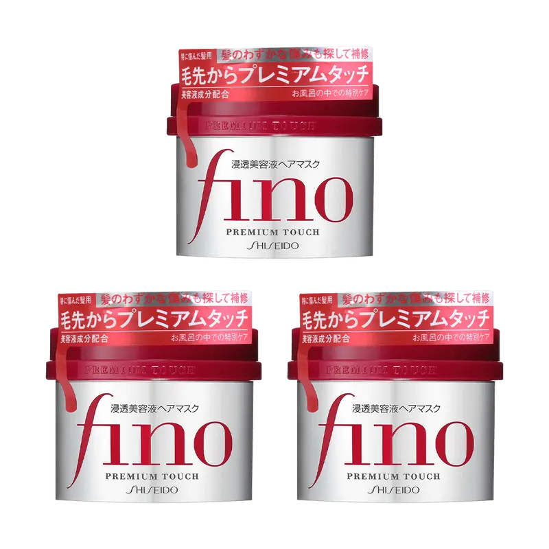 FINO Premium Deep Penetration Hair Mask Treatment - 8.11 oz *3 Triple Pack /8.11 oz One Pack/ Refill 24.69 oz Packaging May Vary Care Shampoo Moisturizer Glossy Haircare Moisturize Repair
