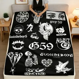 G59 Blanket , Cozy Warm Greyday Tour Throw , Greyday Suicideboys Merch , Gift For Suicideboys Fans , Hip Hop Rap Merch ，Camping, Bed, Travel, Living Room, Office Chair,Suitable for Sofa，Cozy home decor for the living room and bedroom.