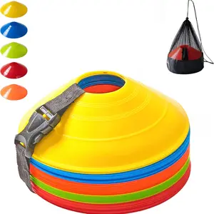 Flexible Soccer Cones Set of 25 with Mesh Bag & Strap Durable Polypropylene Training Cones for Soccer Basketball Football Agility Drills