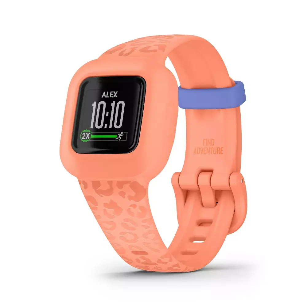 Garmin vivofit jr. 3 Kids Fitness Tracker Peach Leopard Garmin vivofit jr. 3 Kids Fitness Tracker Peach Leopard