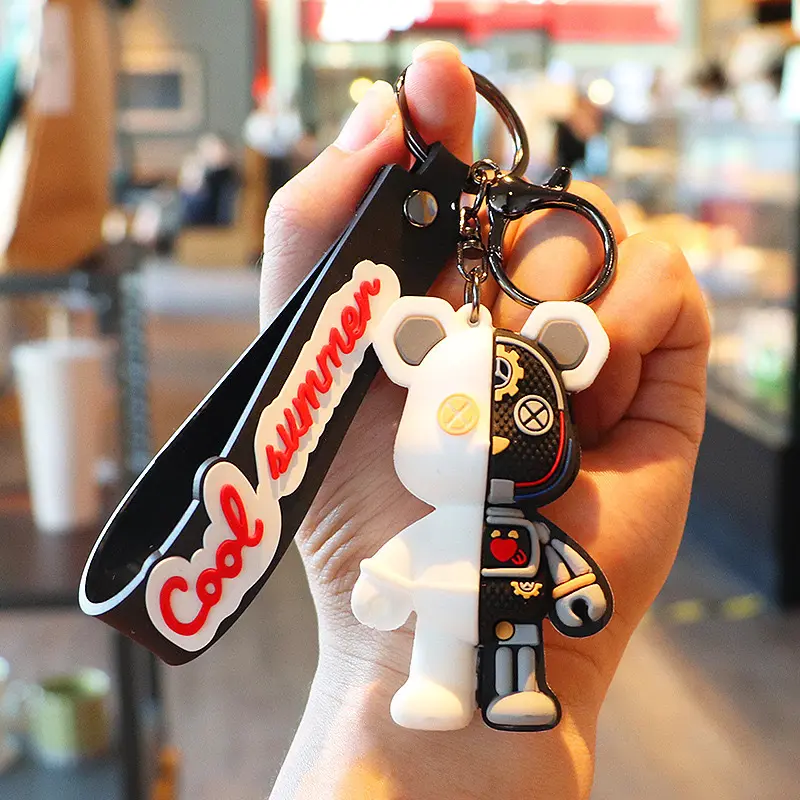 Semi-deformed mechanical bear - white