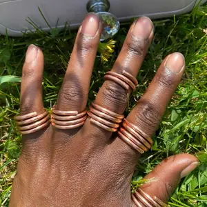 Spiral Ring Masculine Energy - Copper Color, Multiple Sizes, Adjustable Fit, Ideal for Men's Jewelry