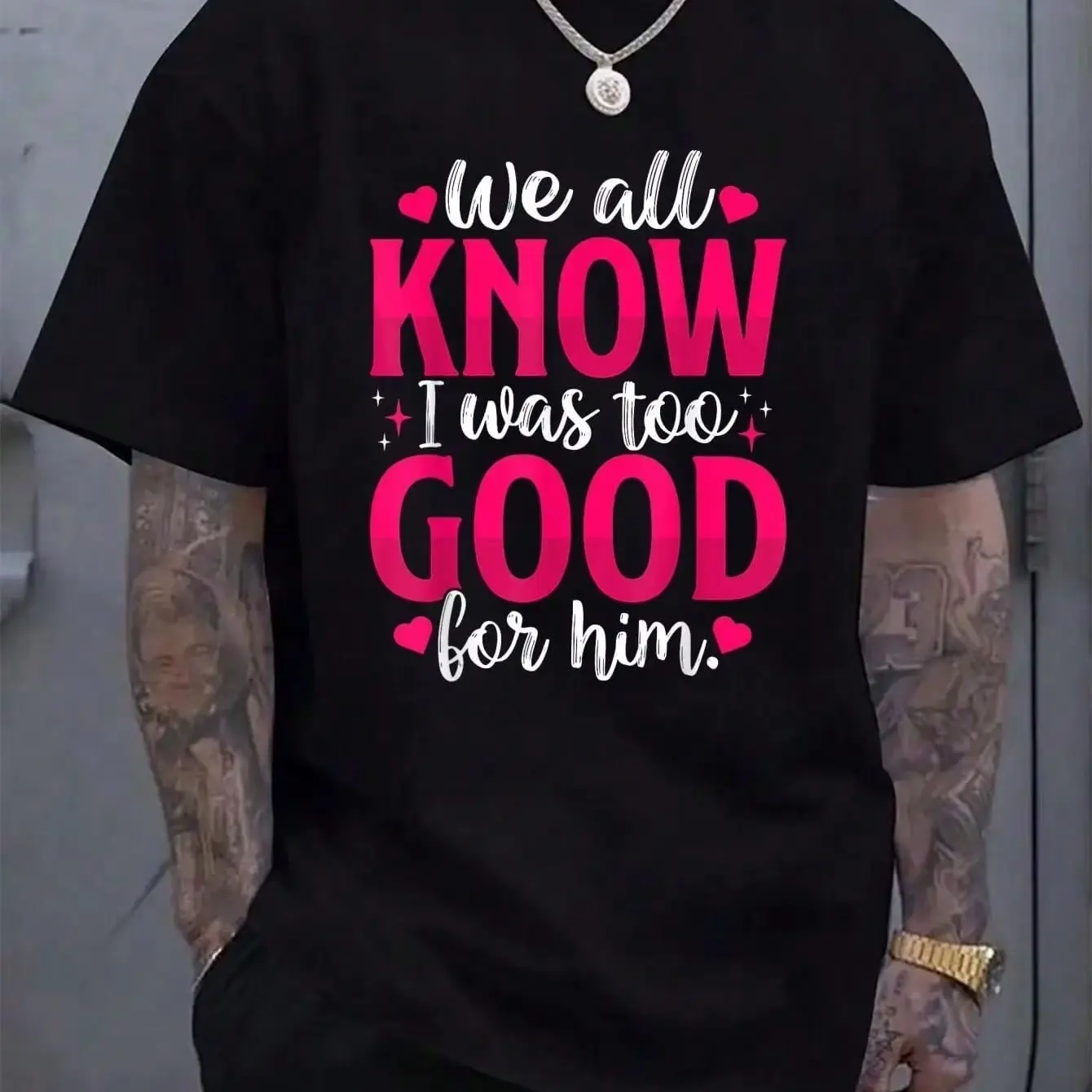 Men's 100% Cotton Casual Short-Sleeve Round Neck Colorful Graphic Tee - "We Know I Was Too Good Divorced" Funny Divorce Party Tops