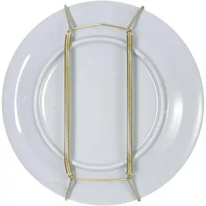 Plate Hanger for Wall and Mounting Hardware - Fits Decorative Plates and platters - Heavy Duty Polished Brass - Vinyl Non Scratch Hooks - Includes Wall Mount kit (8" - 11")