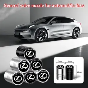Lexus Car Tire Valve Cap, Rubber Cover with Ring Lock, Style Accessory, Suitable for Lexus Cars, Abs Material, Automotive Parts